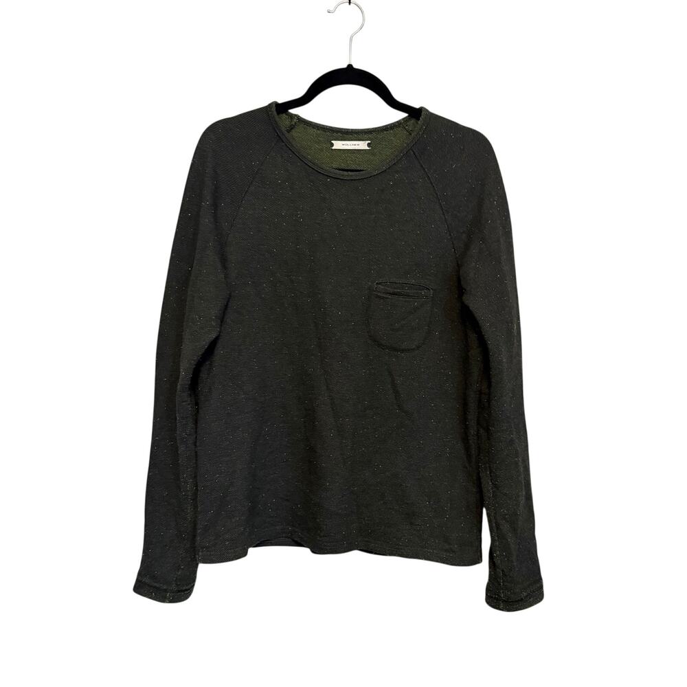 Wollner Raglan T-Shirt Mens M Green Speckled Loungewear Capsule Everyday Staple
